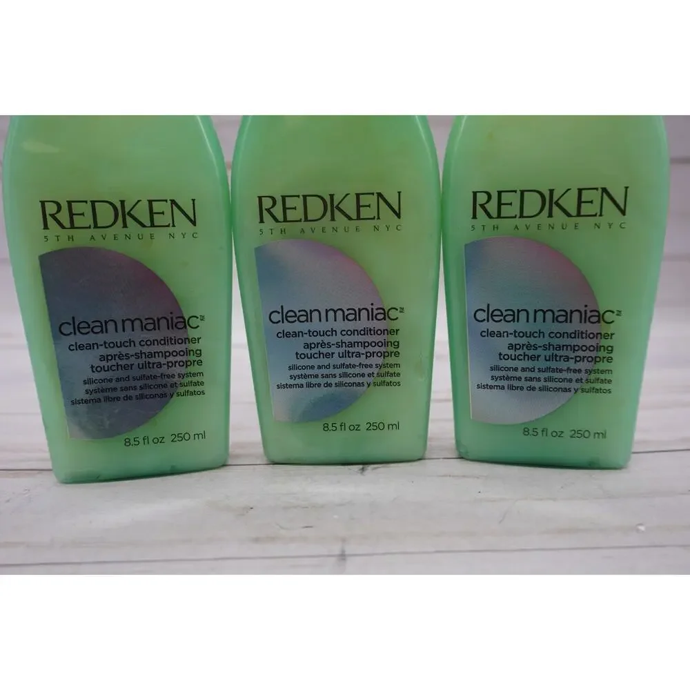 LOT OF 3 REDKEN CLEAN MANIAC CONDITIONER 8.5 OZ